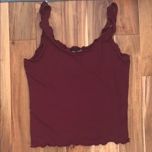Spaghetti strap styled maroon shirt